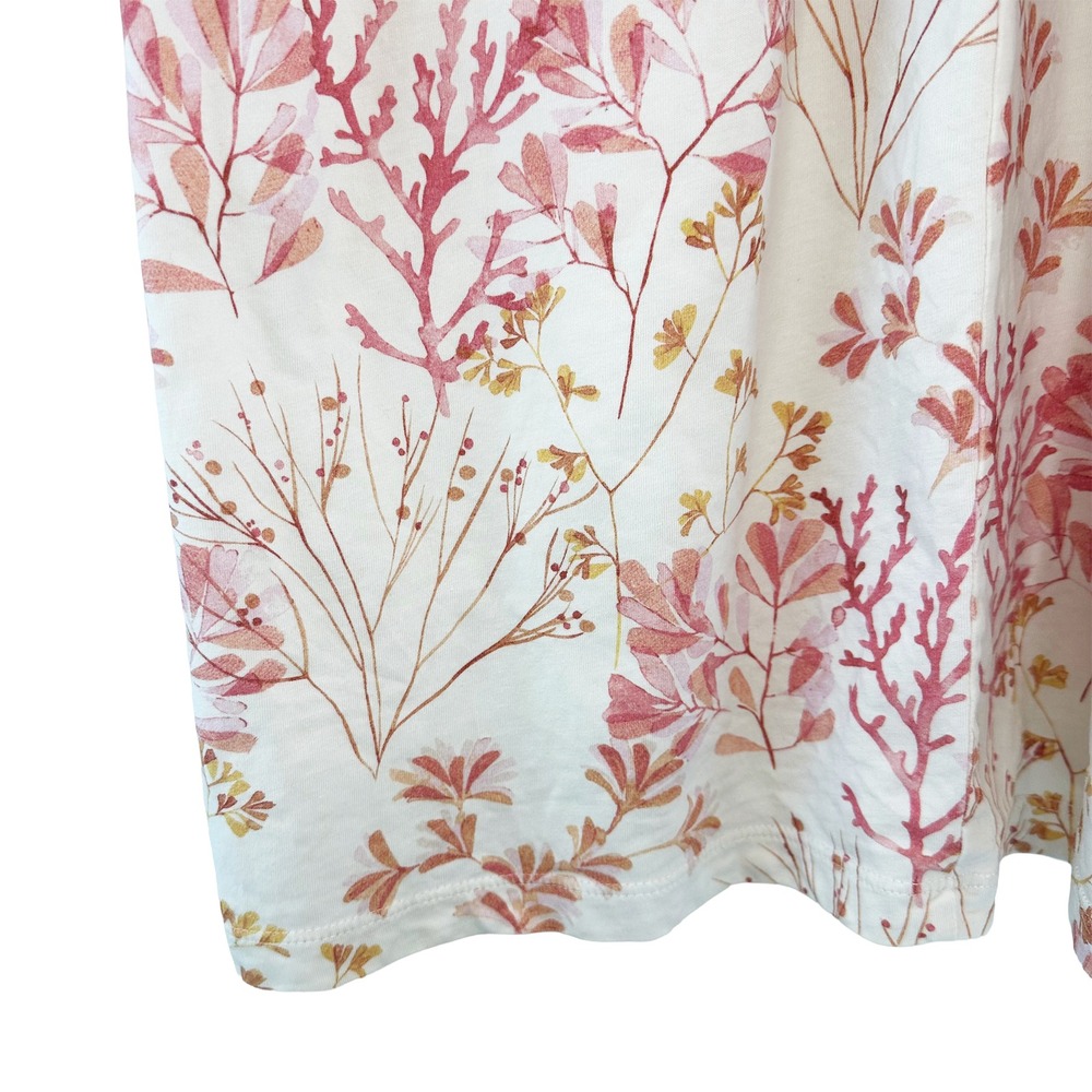 GARNET HILL Cotton Tencel Floral Twist Front Sundress • Medium • white pink boho - Picture 3 of 9